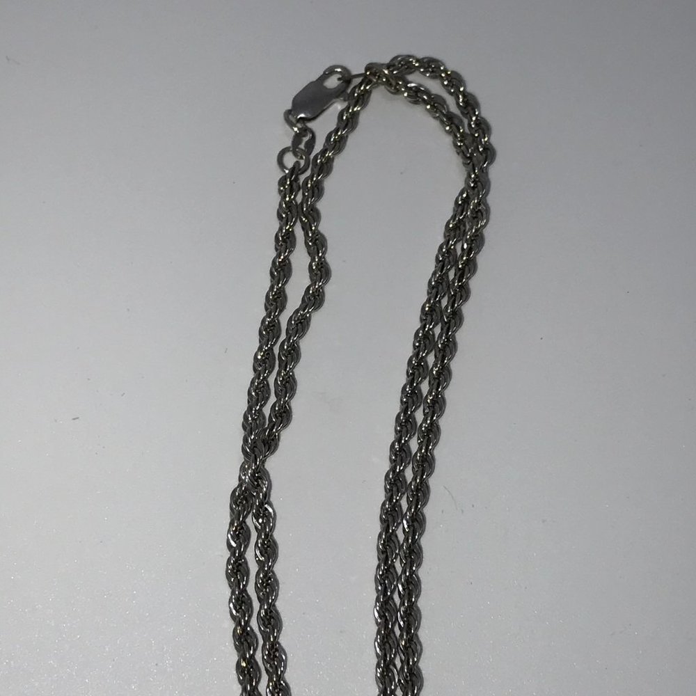 18" 3mm Silver Rope Chain Necklace - Picture 4 of 13